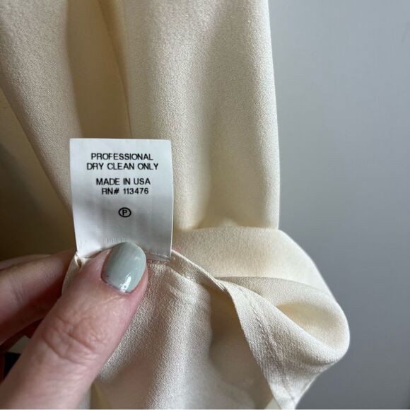 Yigal Azrouel Silk Ivory Black Sleeveless Blouse size 6 - Picture 6 of 10